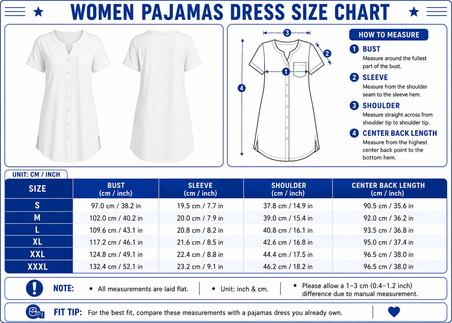 Lamborghini | Floral Button-Front Women Pajamas Dress size chart