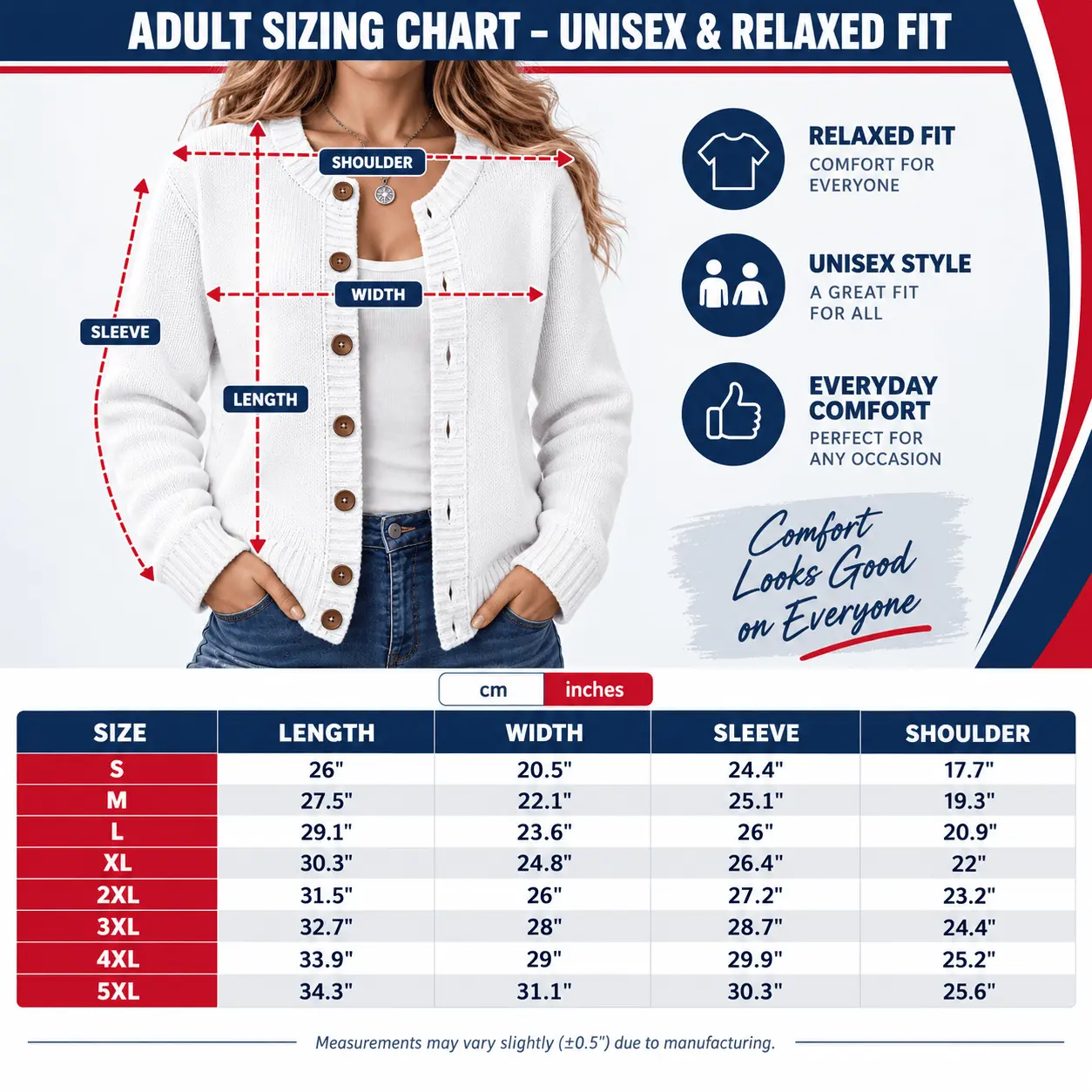 Bentley | Split Panel Racing Stripe Cardigan size chart