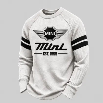 Mini | Varsity Stripe Raglan Waffle Sweatshirt
