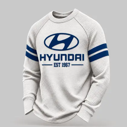 Hyundai | Varsity Stripe Raglan Waffle Sweatshirt