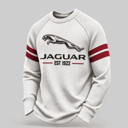 Jaguar | Varsity Stripe Raglan Waffle Sweatshirt
