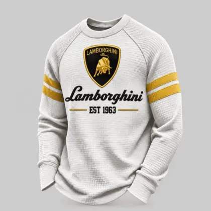 Lamborghini | Varsity Stripe Raglan Waffle Sweatshirt