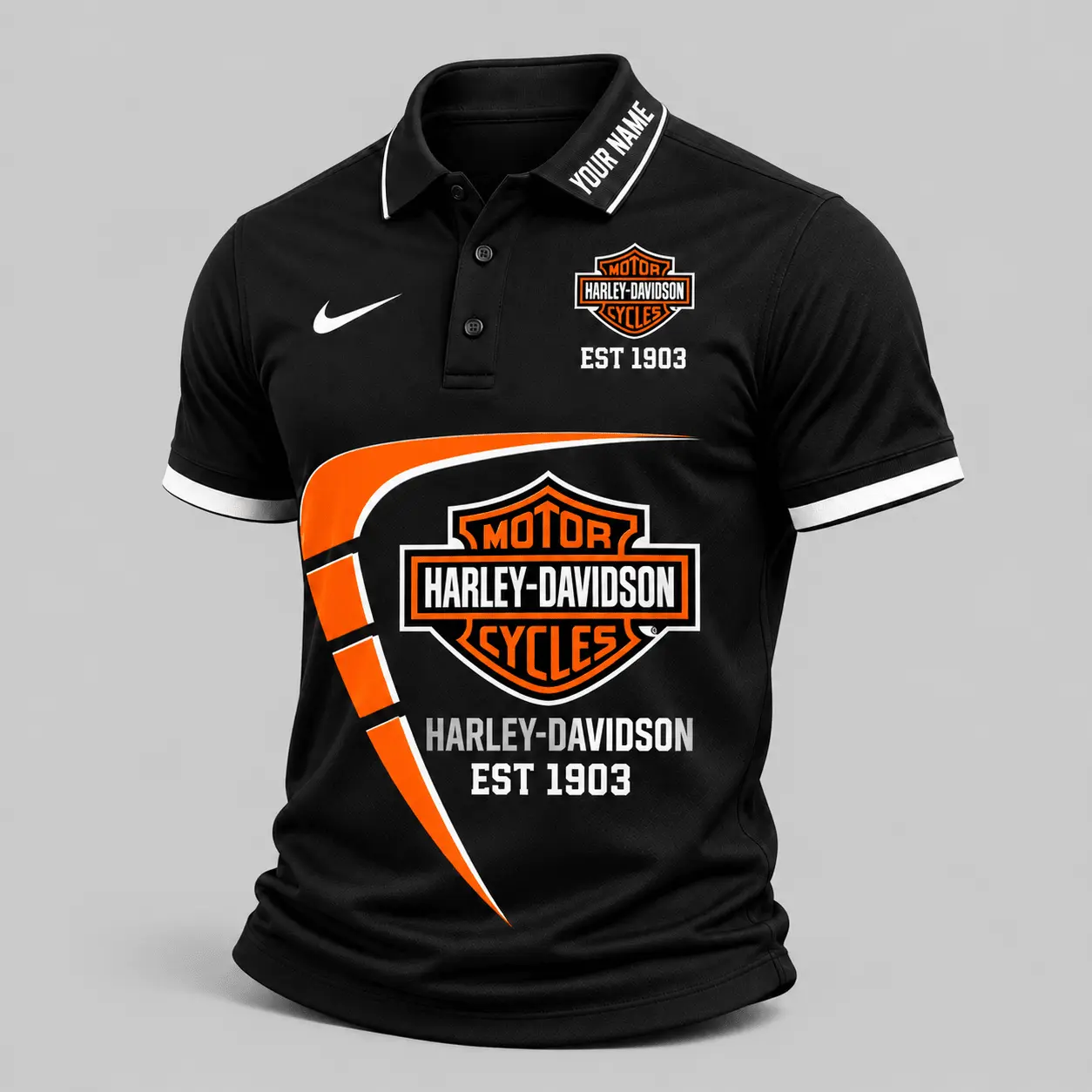 Harley-Davidson | Black White Graphic Polo