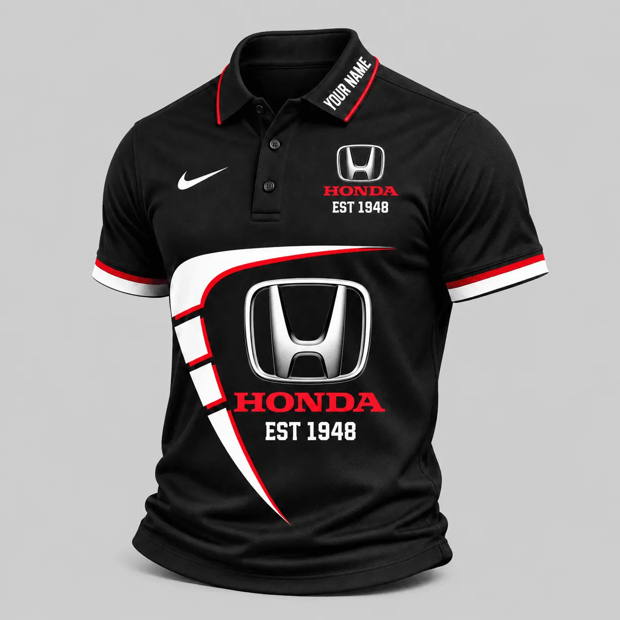 Honda | Black White Graphic Polo