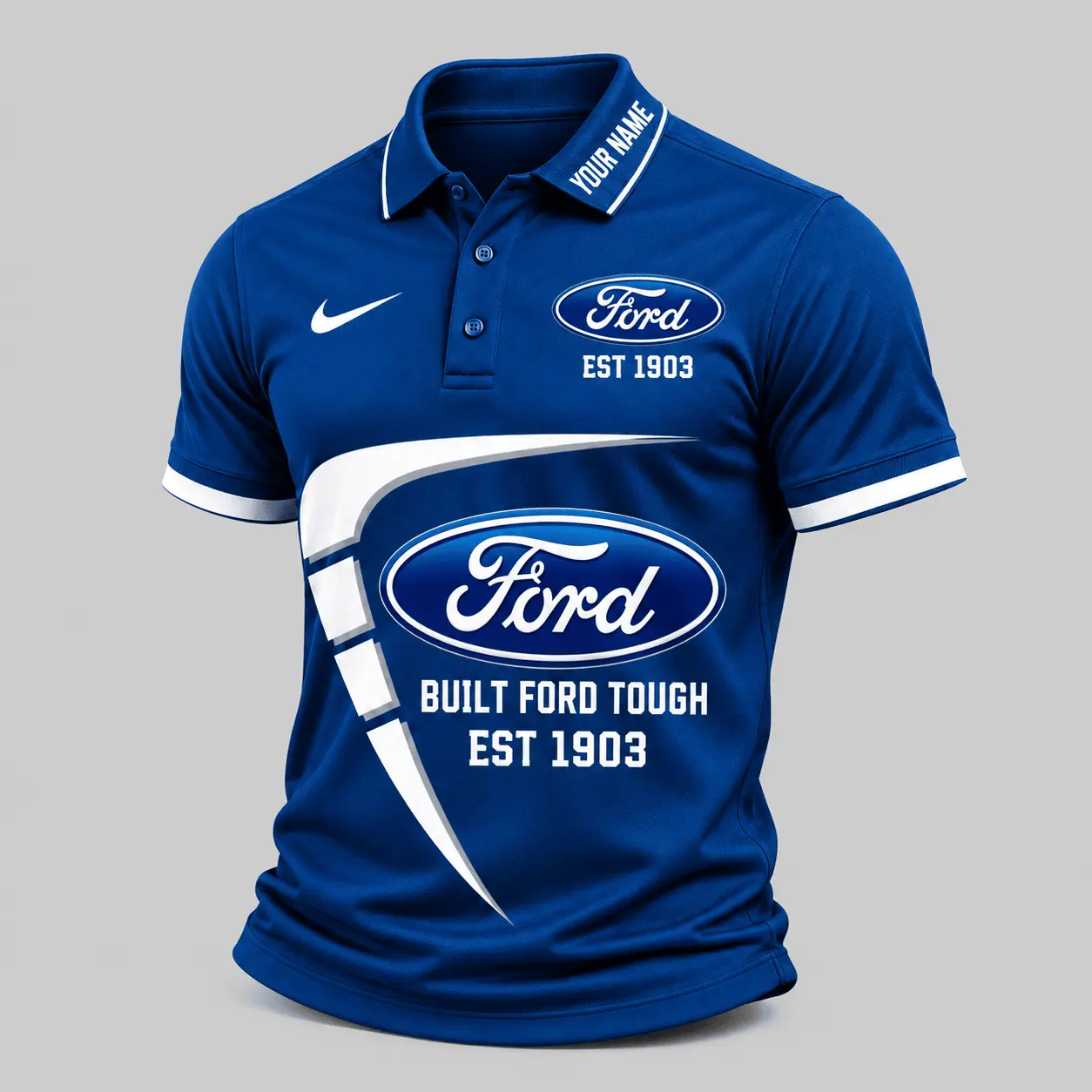Ford | Black White Graphic Polo