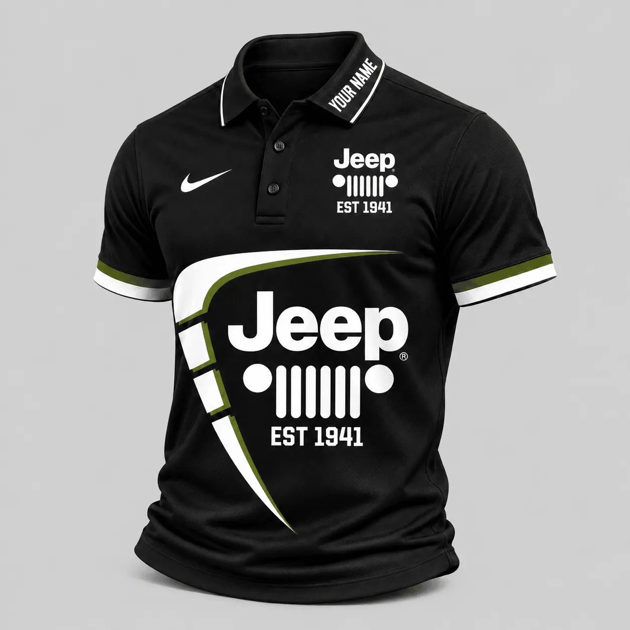 Jeep | Black White Graphic Polo