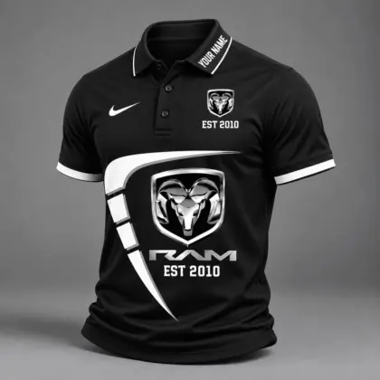 Ram | Black White Graphic Polo