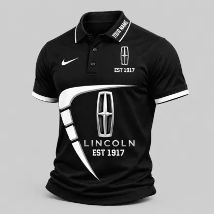 Lincoln | Black White Graphic Polo