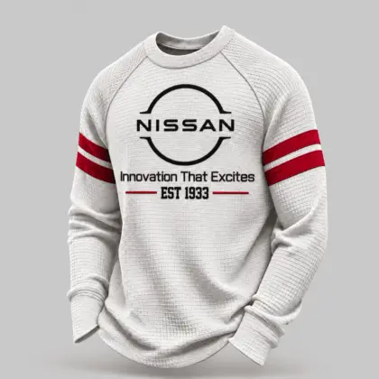 Nissan | Varsity Stripe Raglan Waffle Sweatshirt