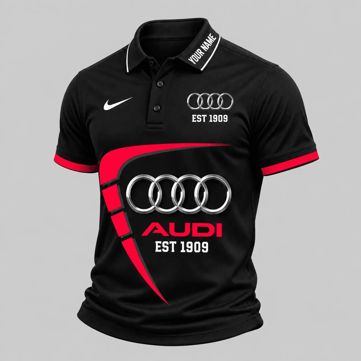 Audi | Black White Graphic Polo