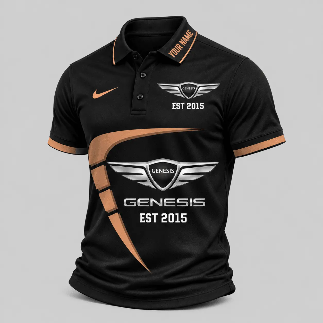 Genesis | Black White Graphic Polo