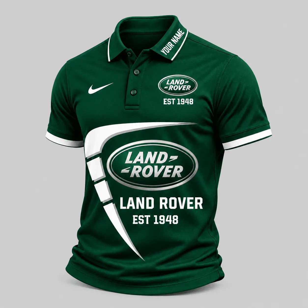 Land Rover | Black White Graphic Polo