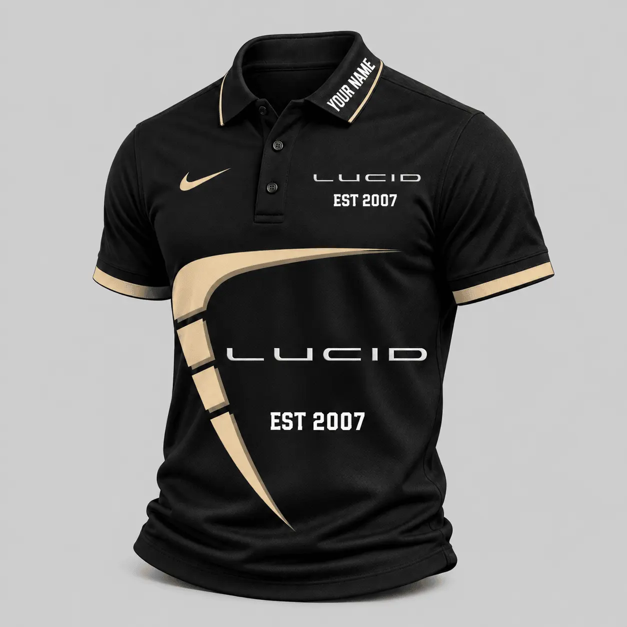 Lucid | Black White Graphic Polo