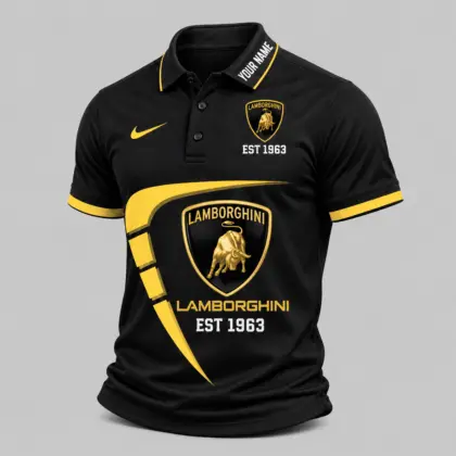 Lamborghini | Black White Graphic Polo