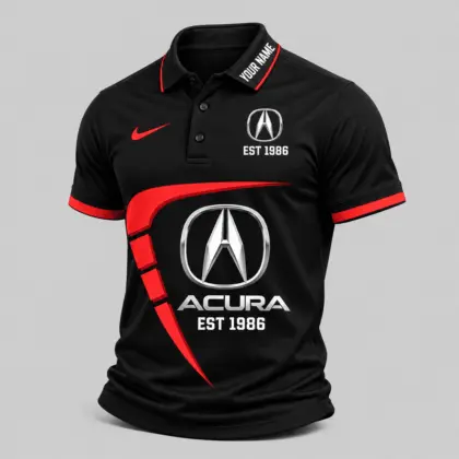 Acura | Black White Graphic Polo