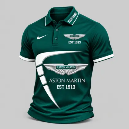 Aston Martin | Black White Graphic Polo