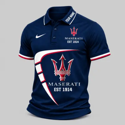 Maserati | Black White Graphic Polo