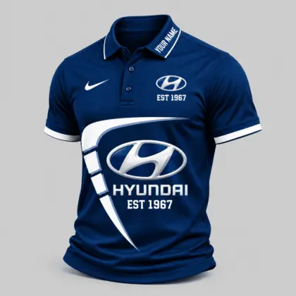 Hyundai | Black White Graphic Polo