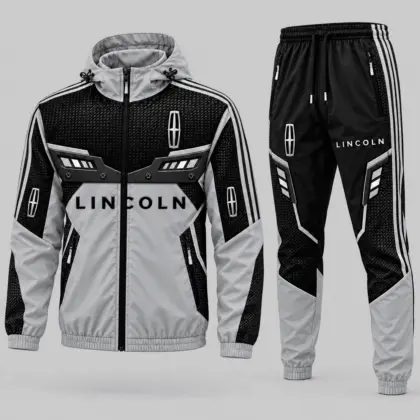 Lincoln | Blue Black Paneled Tracksuit Set