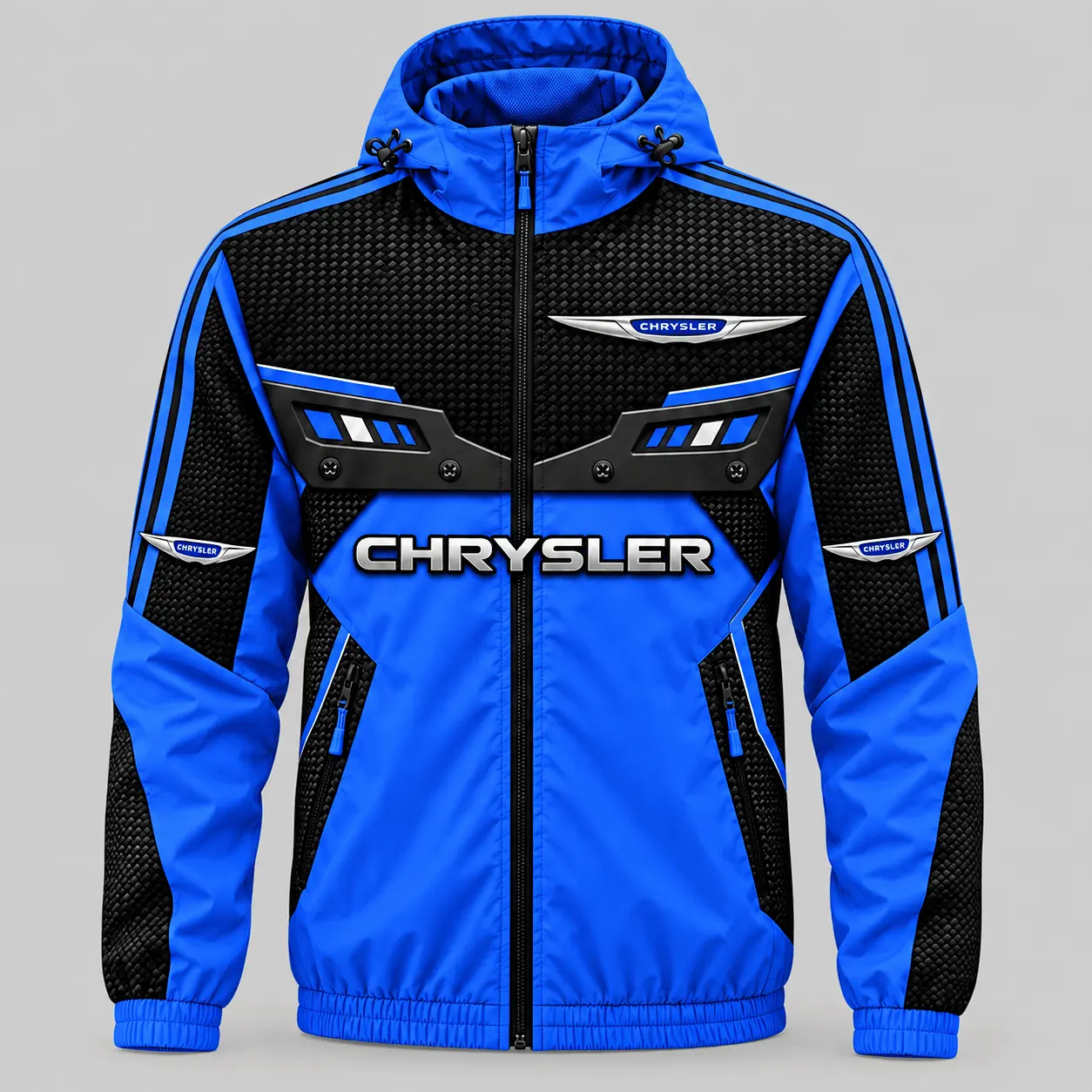 Chrysler | Blue Black Paneled Tracksuit Set - Jacket