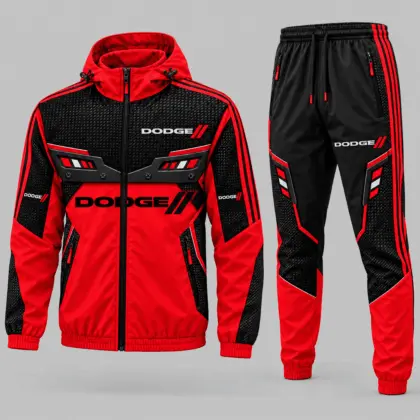 Dodge | Blue Black Paneled Tracksuit Set
