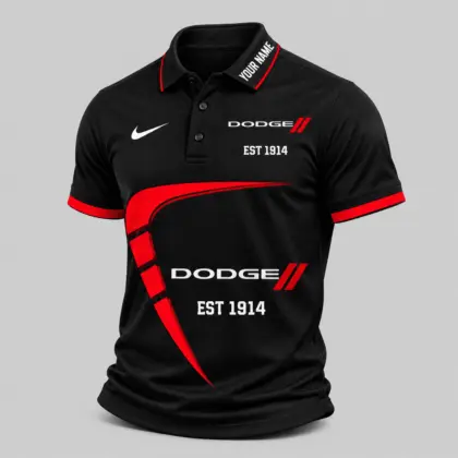 Dodge | Black White Graphic Polo