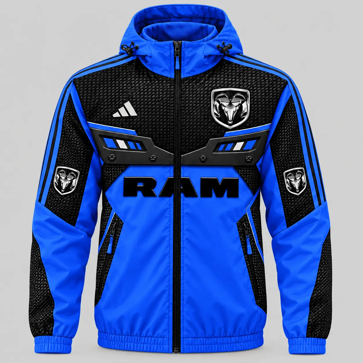 Ram | Blue Black Paneled Tracksuit Set - Jacket