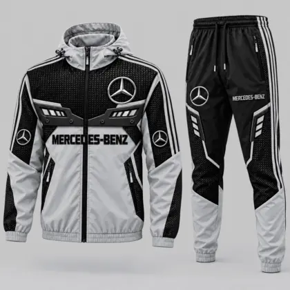 Mercedes-Benz | Blue Black Paneled Tracksuit Set
