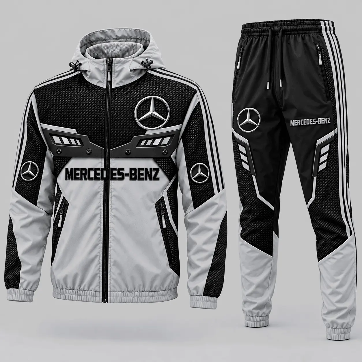 Mercedes-Benz | Blue Black Paneled Tracksuit Set