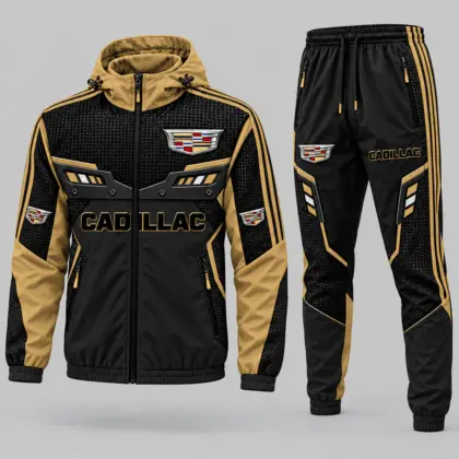 Cadillac | Blue Black Paneled Tracksuit Set
