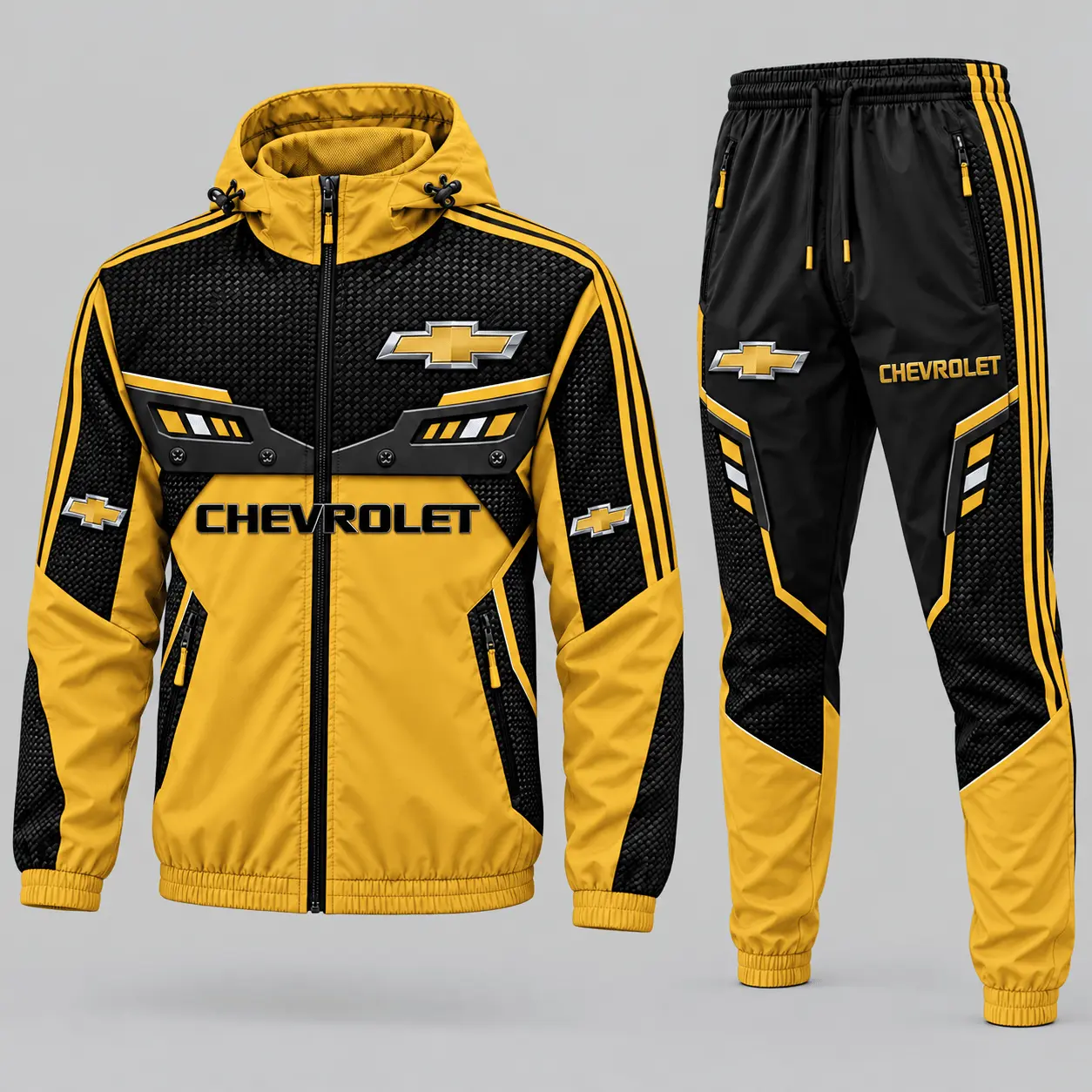 Chevrolet | Blue Black Paneled Tracksuit Set