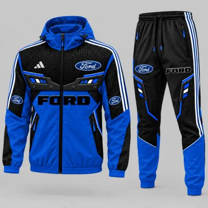 Ford | Blue Black Paneled Tracksuit Set