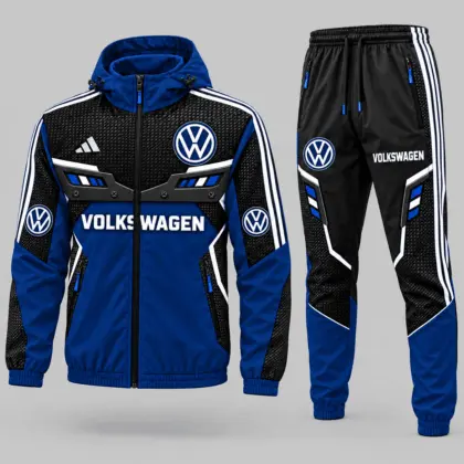 Volkswagen | Blue Black Paneled Tracksuit Set