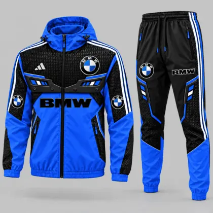 BMW | Blue Black Paneled Tracksuit Set