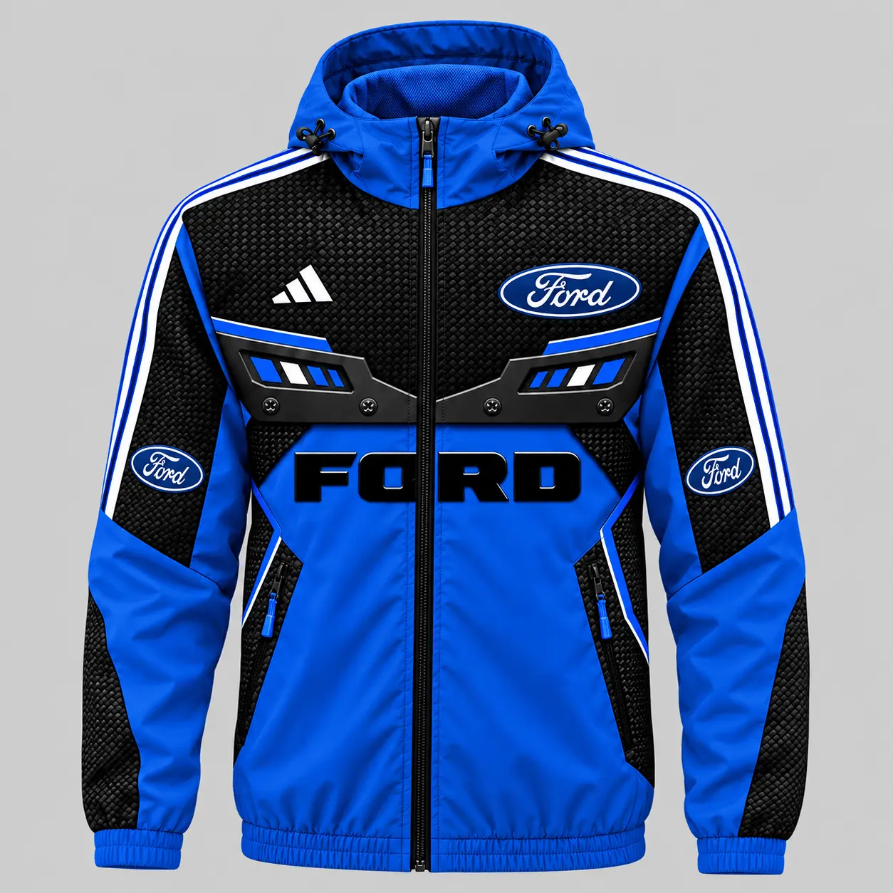 Ford | Blue Black Paneled Tracksuit Set - Jacket