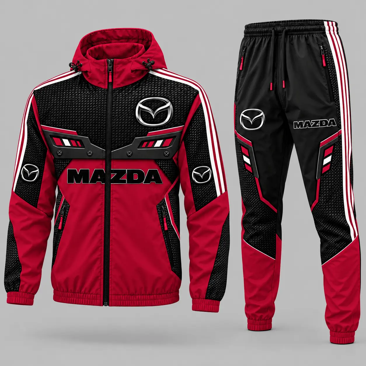 Mazda | Blue Black Paneled Tracksuit Set