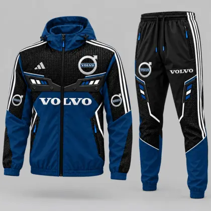 Volvo | Blue Black Paneled Tracksuit Set