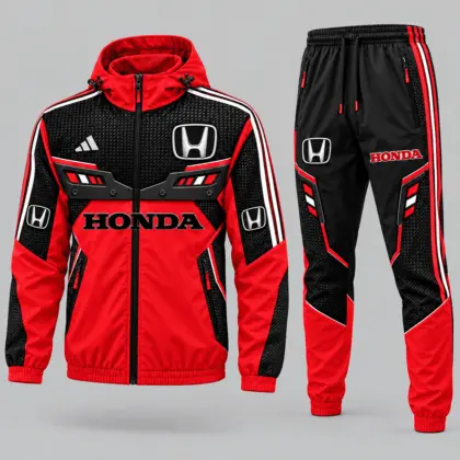 Honda | Blue Black Paneled Tracksuit Set