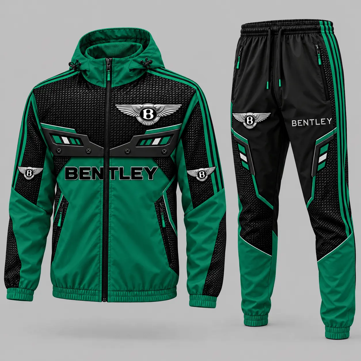 Bentley | Blue Black Paneled Tracksuit Set