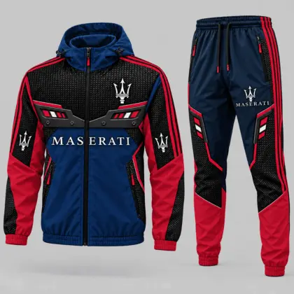 Maserati | Blue Black Paneled Tracksuit Set