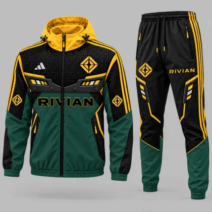 Rivian | Blue Black Paneled Tracksuit Set
