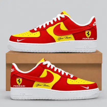 Ferrari | Black White Gray Low-Top AF1 Sneakers