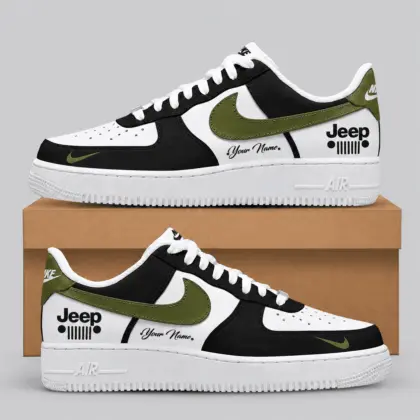 Jeep | Black White Gray Low-Top AF1 Sneakers