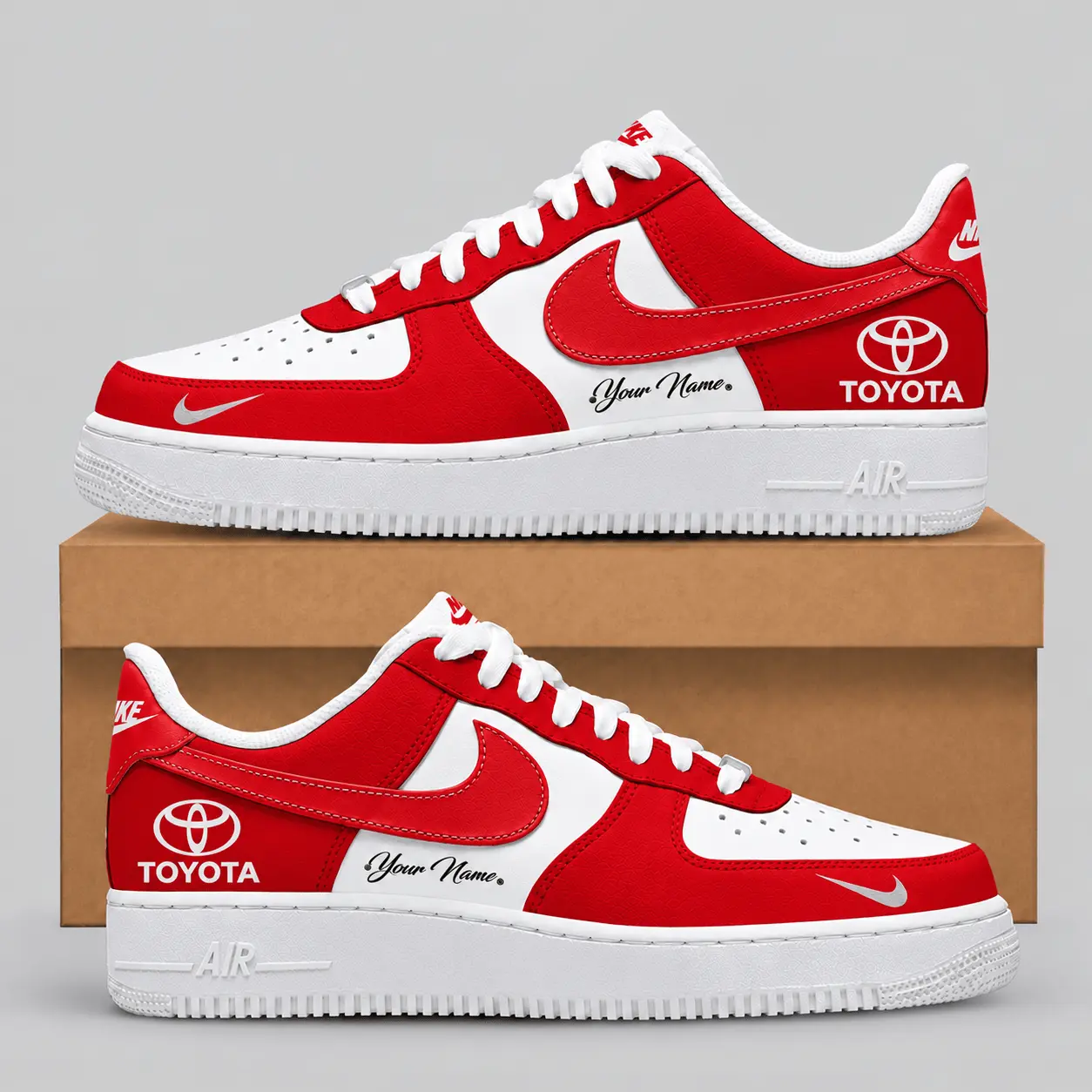 Toyota | Black White Gray Low-Top AF1 Sneakers