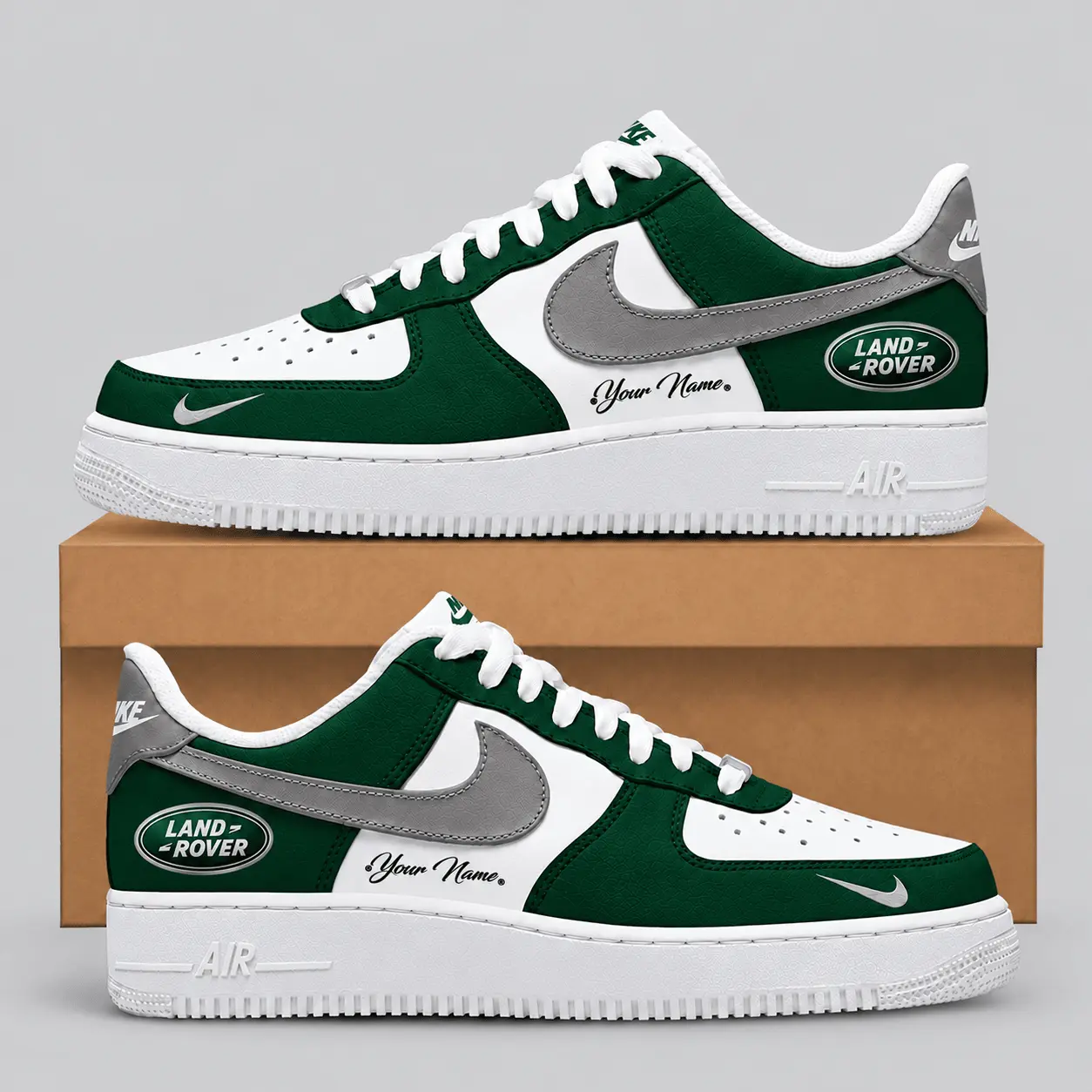Land Rover | Black White Gray Low-Top AF1 Sneakers
