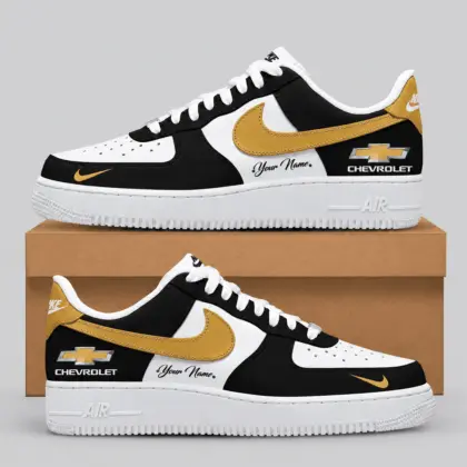Chevrolet | Black White Gray Low-Top AF1 Sneakers