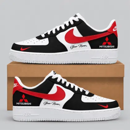 Mitsubishi | Black White Gray Low-Top AF1 Sneakers