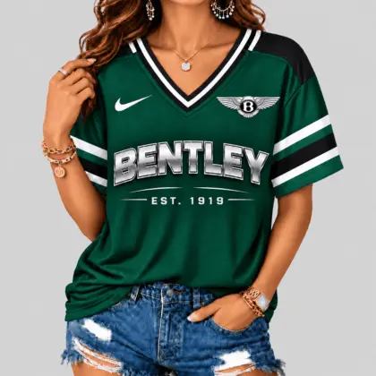 Bentley | Black Silver Striped Jersey V-Neck