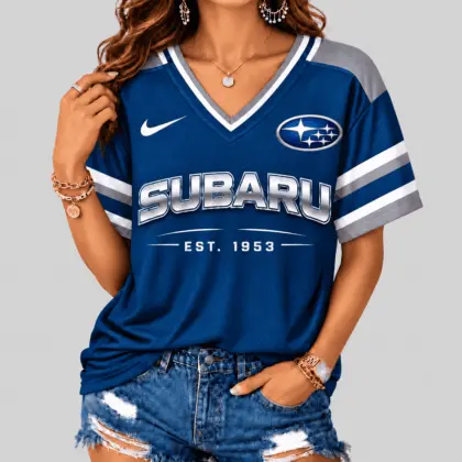Subaru | Varsity Stripe Mesh Jersey V-Neck
