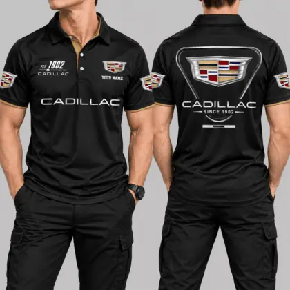 Cadillac | Black Red Metallic Graphic Polo